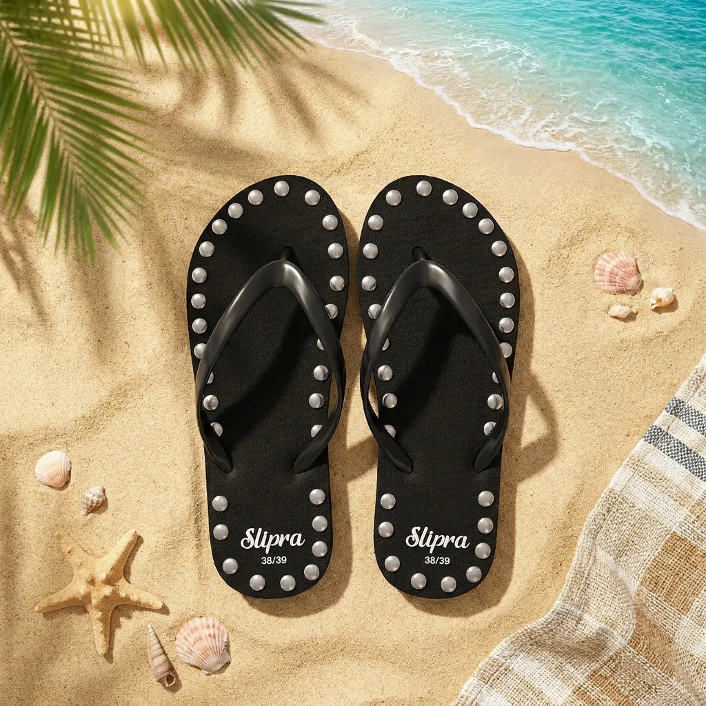 Black Slipra with Pearl Studs lifestyle view