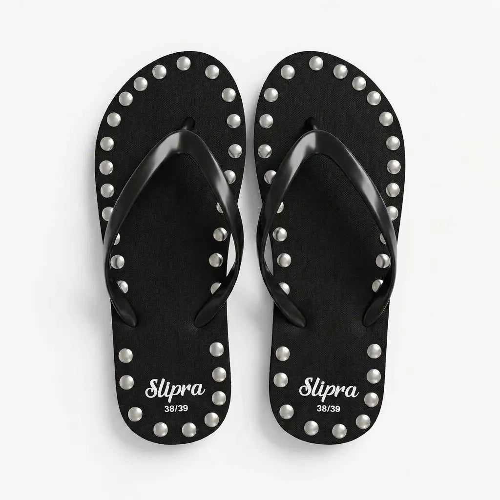 Black Slipra with Pearl Studs main view