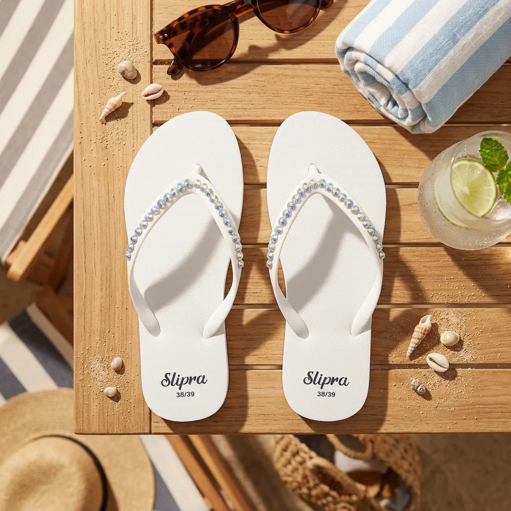 White Slipra with Strass